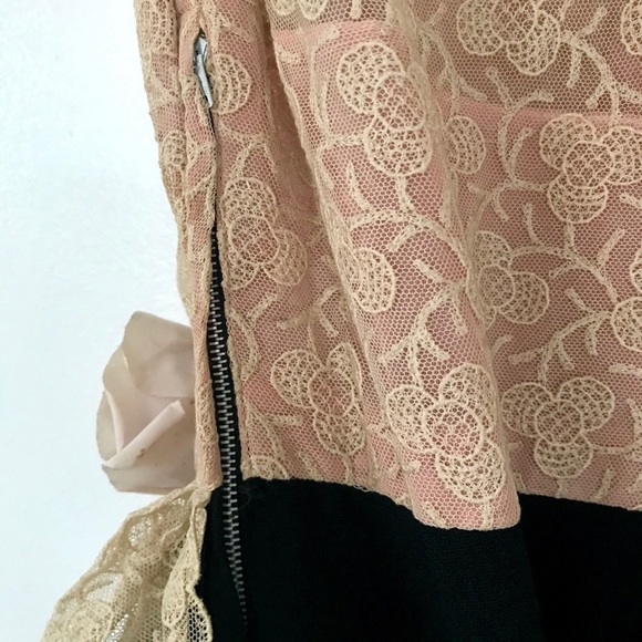 Vintage 40’s lace peplum crepe rayon black dress - Picture 7 of 7